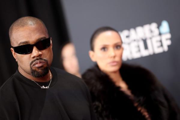 Kanye West and Bianca Censori attend the 67th Annual GRAMMY Awards on February 02, 2025 in Los Angeles, California. 