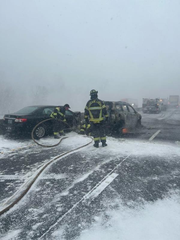 More than 100 vehicles were involved in a pileup on Oregon's I-84 highway on Thursday.