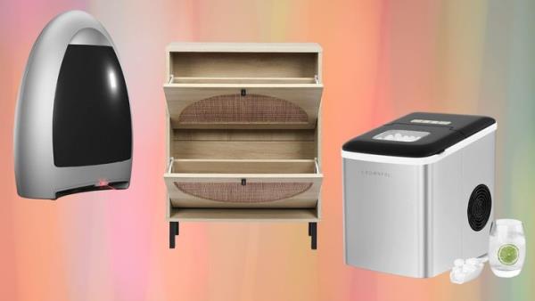 A touch-free statio<em></em>nal vacuum, a slim rattan shoe cabinet and a countertop ice maker. 